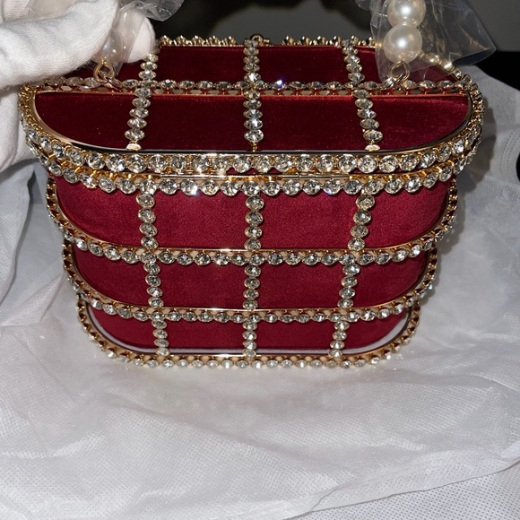 ๐ Top Handle Diamond and Pearls Handbag - Picture 14 of 14